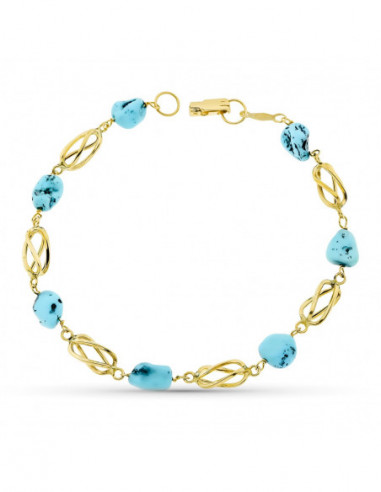 18K PULSERA ORO AMARILLO JAULA Y...