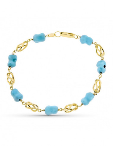 18K PULSERA ORO AMARILLO JAULA Y...