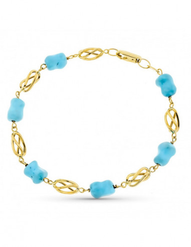 18K PULSERA ORO AMARILLO JAULA Y...