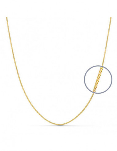 18K CADENA MACIZA BARBADA 50 CM 0.8 MM