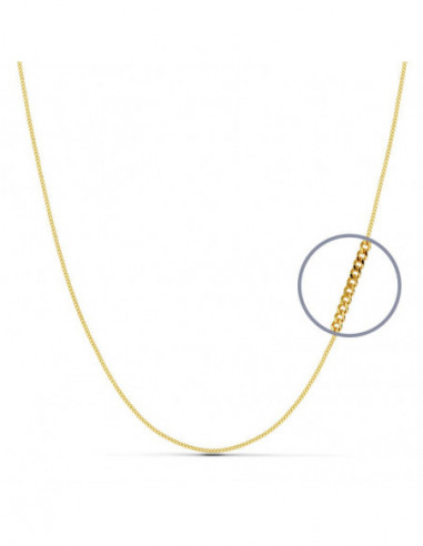 18K CADENA MACIZA BARBADA 50 CM 1 MM