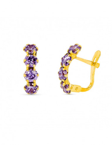 18K PENDIENTES ORO AMARILLO PIEDRAS...