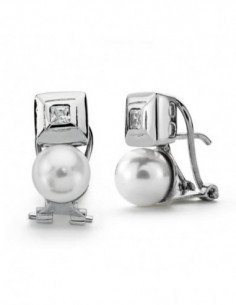 18K PENDIENTES PERLA...