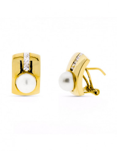 18K PENDIENTES ORO AMARILLO PERLA...