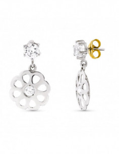 18K PENDIENTES ORO BLANCO...