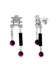 18K PENDIENTES ORO BLANCO...