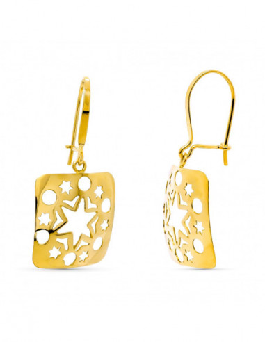 18K PENDIENTES ORO AMARILLO LARGOS...