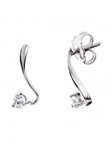 18K PENDIENTES ORO BLANCO LARGOS...