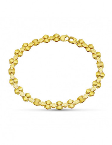 18K PULSERA ORO AMARILLO MATE Y BRIILO