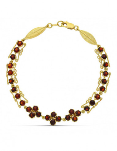 18K PULSERA ORO AMARILLO Y GRANATES