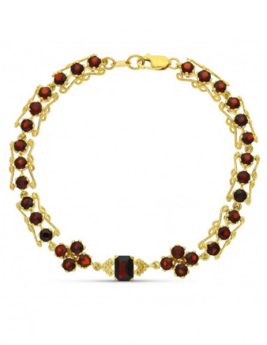 18K PULSERA ORO AMARILLO Y GRANATES