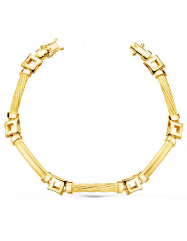 18K PULSERA ORO AMARILLO ESLABONES Y...