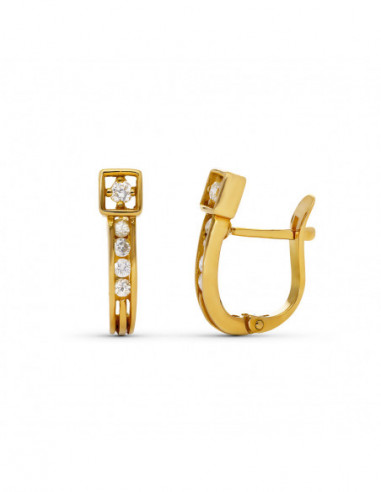 18K PENDIENTES ORO AMARILLO DIAMANTES...