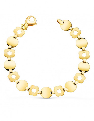 18K PULSERA ORO AMARILLO ESLABON...
