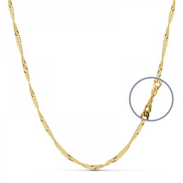 18K CADENA MACIZA SINGAPUR 50 CM 2.5 MM