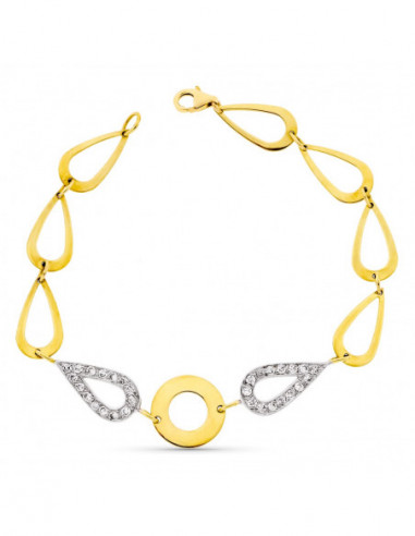 18K PULSERA ORO BICOLOR CON CIRCONITAS