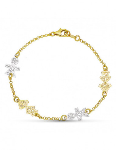 18K PULSERA ORO BICOLOR 18 CM