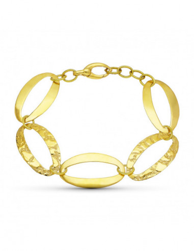 18K PULSERA ORO AMARILLO ESLABON OVAL...