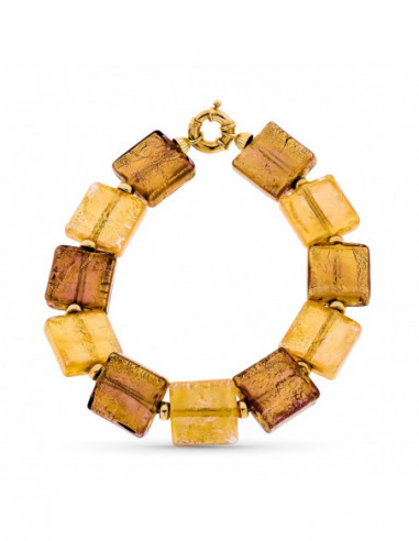 18K PULSERA ORO AMARILLO Y MURANO...