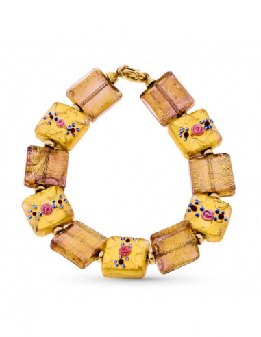 18K PULSERA ORO AMARILLO Y MURANO...