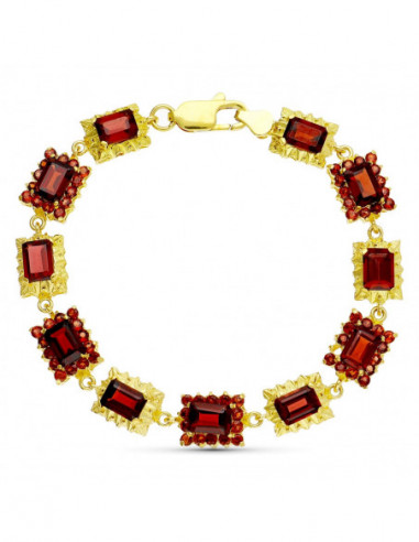 18K PULSERA ORO AMARILLO GRANATES