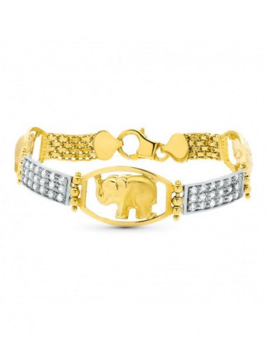 18K PULSERA ORO TRICOLOR ELEFANTES