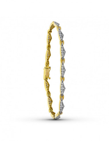18K PULSERA ORO BICOLOR CIRCONITAS...