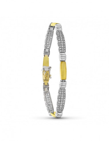 18K PULSERA ORO BICOLOR CIRCONITAS...