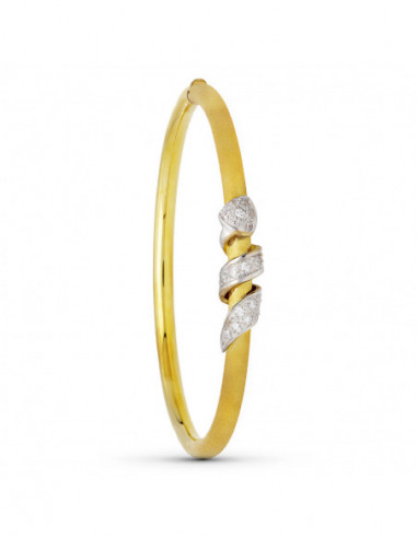 18K PULSERA MEDIA CAÑA ORO BICOLOR...