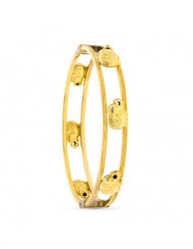 18K PULSERA RIGIDA ELEFANTES 11 MM