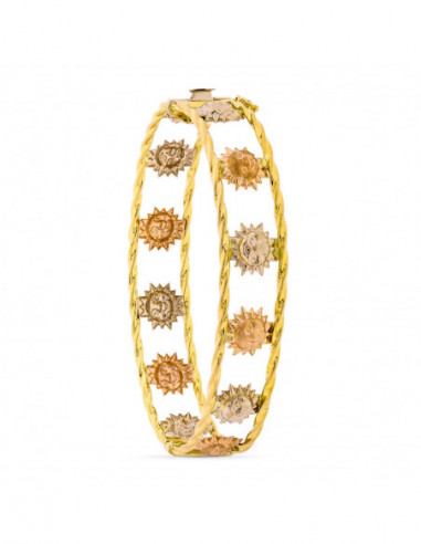 18K PULSERA SOLES TRICOLOR 13 MM