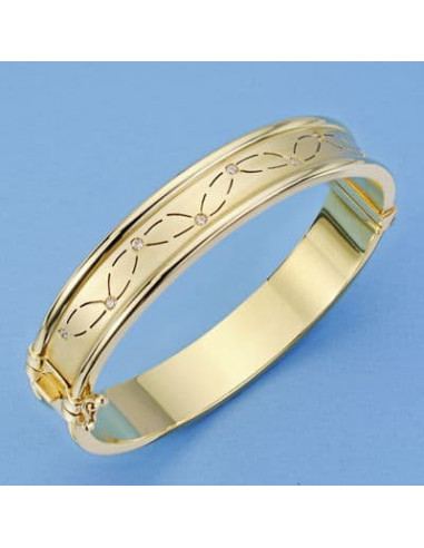 18K PULSERA RIGIDA CIRCONITAS 12 MM