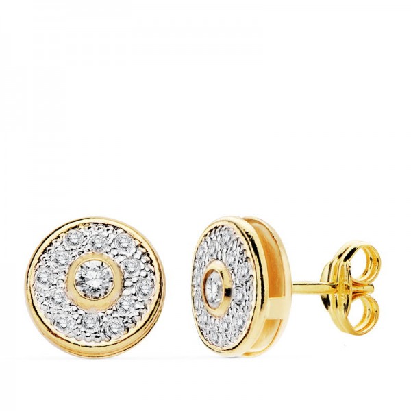 PENDIENTES BICOLOR REDONDOS 8 MM