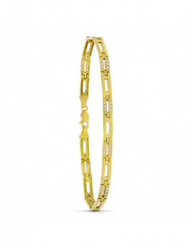 18K PULSERA ORO AMARILLO CIRCONITAS...