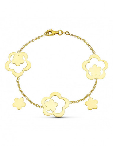 18K PULSERA ORO AMARILLO FLORES