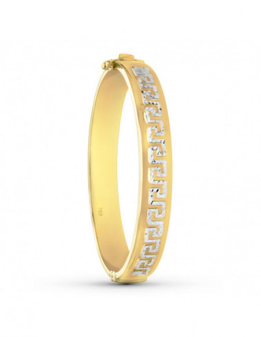 18K PULSERA RIGIDA ORO BICOLOR GRECA...