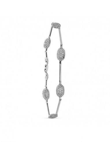 18K PULSERA ORO BLANCO CIRCONITAS 19 CM