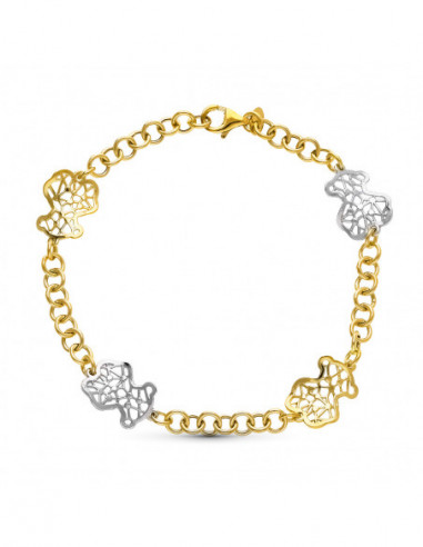 18K PULSERA ORO BICOLOR OSOS