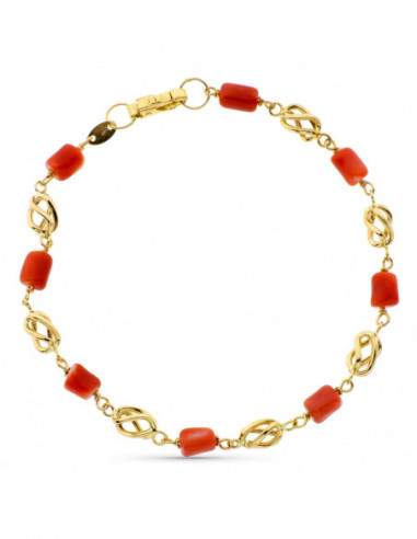 18K PULSERA ORO AMARILLO CON JAULAS Y...