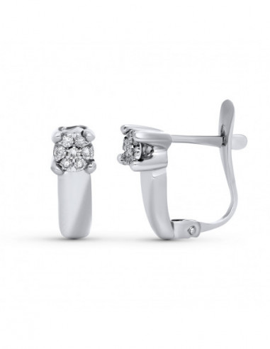 18K PENDIENTES ORO BLANCO BRILLANTES...