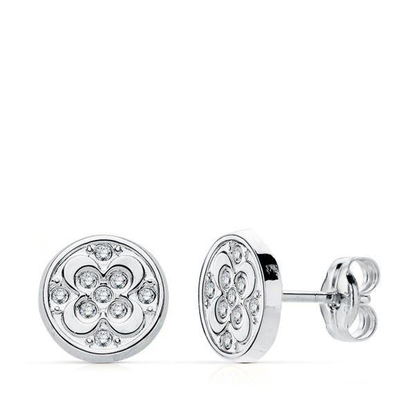 PENDIENTES ORO BLANCO CIRCONITAS...