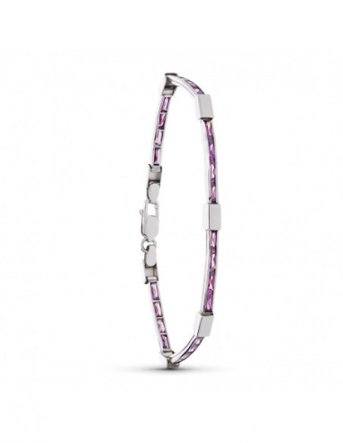 18K PULSERA ORO BLANCO AMATISTA 18 CM