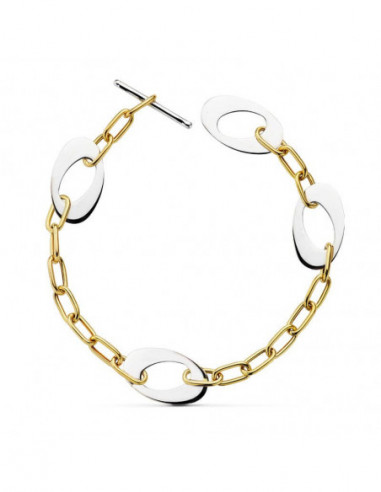 18K PULSERA BICOLOR MOTIVOS 24CM...
