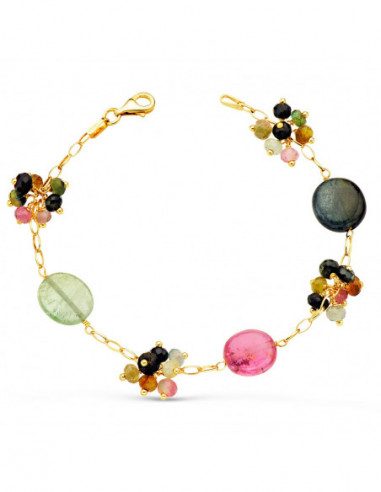 18K PULSERA ORO AMARILLO ESLABONES Y...