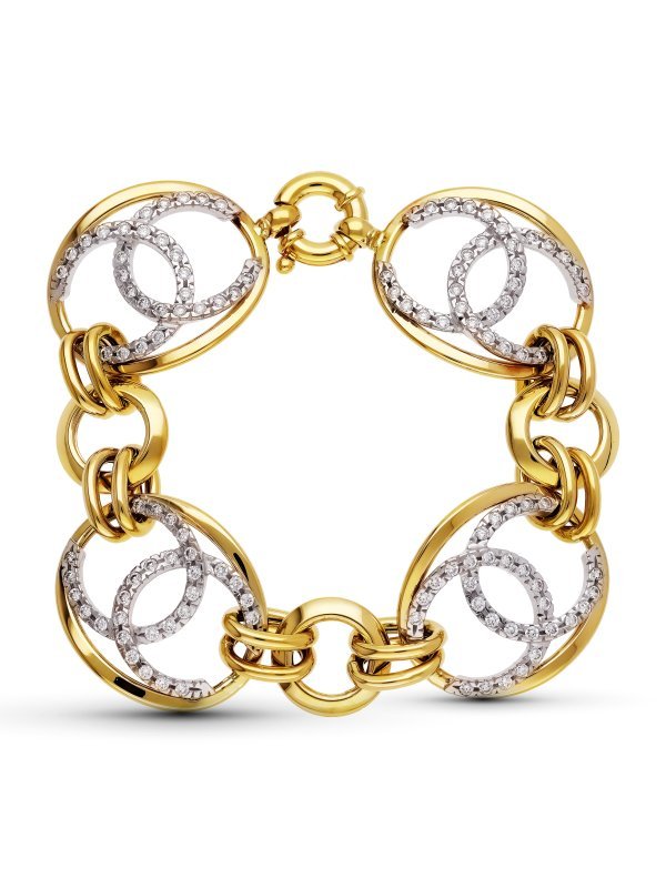 PULSERA BICOLOR CIRCONITAS 26.25 GR