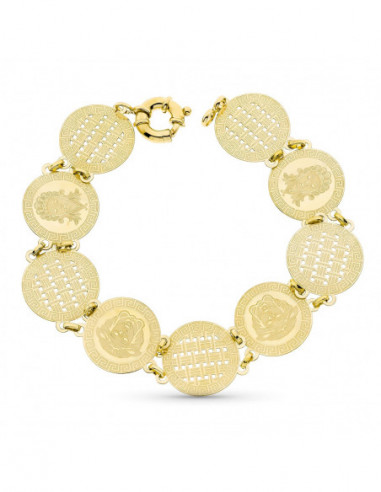 18K PULSERA ORO AMARILLO MONEDA...