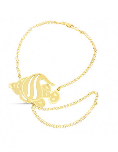 18K PULSERA ORO AMARILLO INDIA CON...