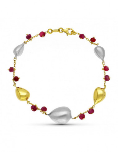 18K PULSERA ORO BICOLOR Y PIEDRAS DE...