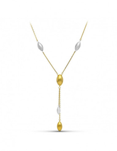 18K GARGANTILLA ORO BICOLOR MATE Y...