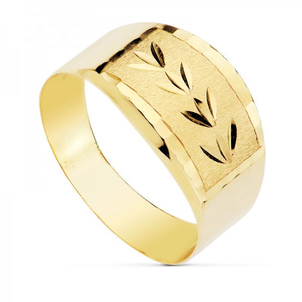 18K SORTIJA ORO AMARILLO LAPIDADA 5 MM